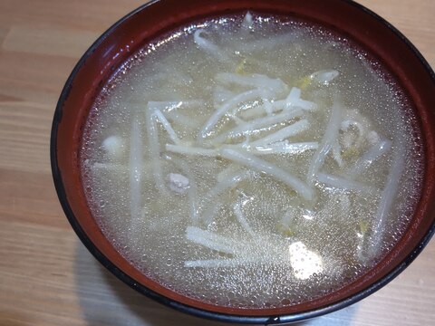 ホットクックで♪もやしとひき肉の味噌汁